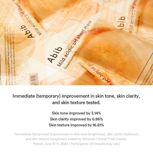 Abib Mild acidic pH sheet mask Glutathiosome fit 30ml X 10ea