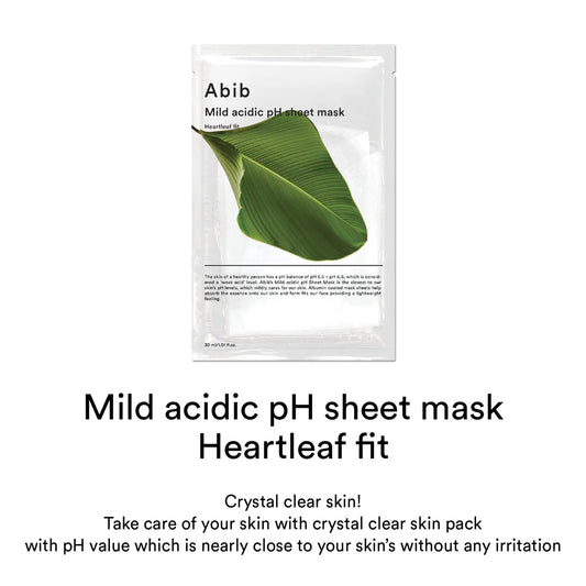 Abib Mild Acidic pH Sheet Mask Heartleaf Fit X 10pcs
