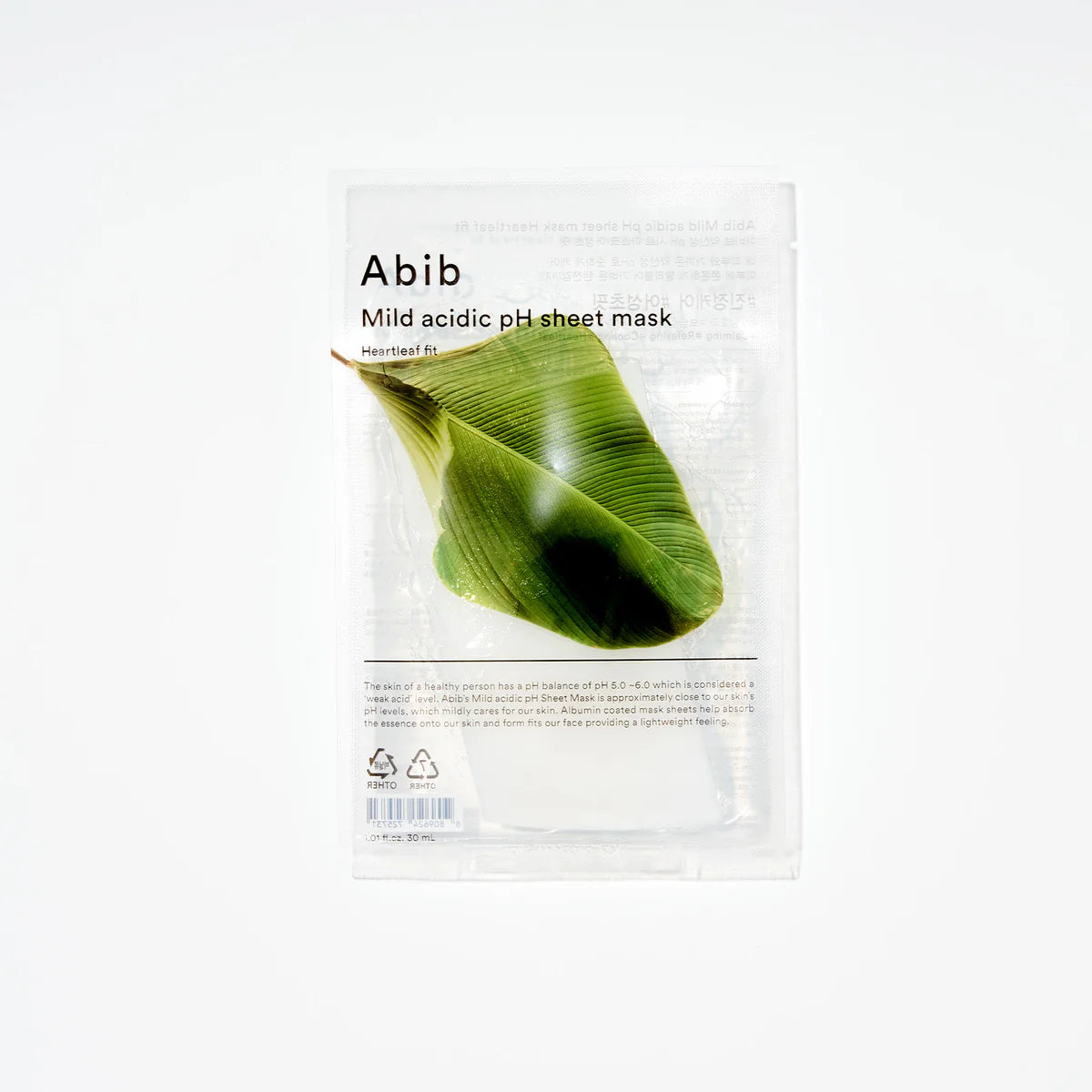 Abib Mild Acidic pH Sheet Mask Heartleaf Fit X 10pcs